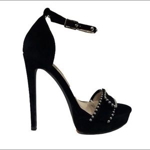 Shoe Republic LA Pulaski Open Toe High Heels Black size 7 new